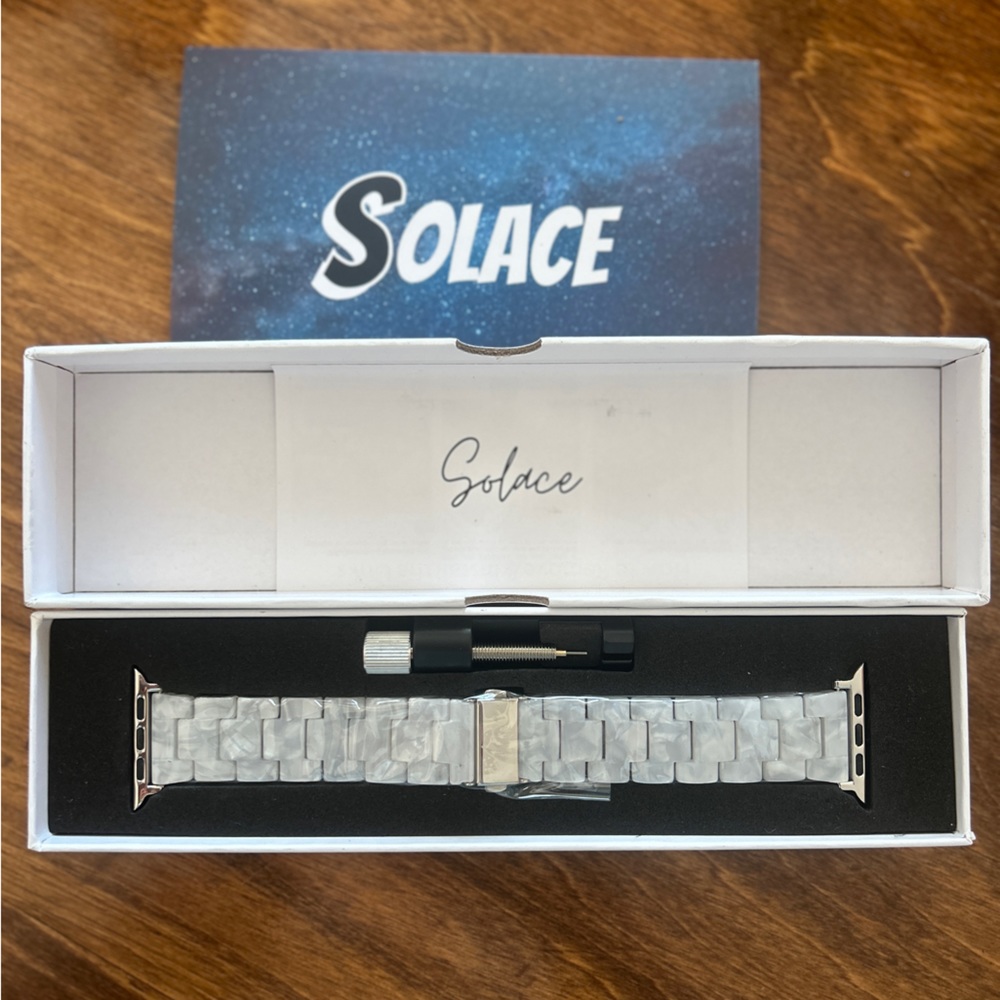 Solace Perma Band White Crystal for 42/44/45/49mm Apple Watch